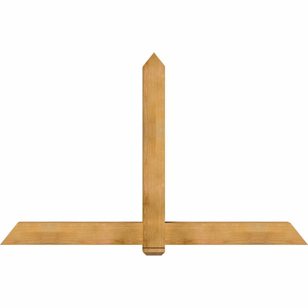 Ekena Millwork Eugene Rough Sawn Timber Gable Bracket, Western Red Cedar, 84"W x 53"H x 6"D x 6"F, 15/12 Pitch GBW084X53X0606EUG00RWR - main